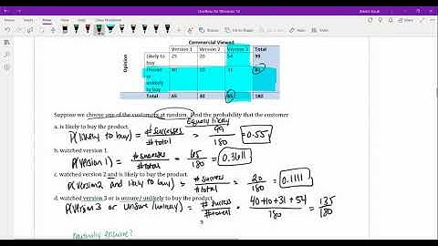 Video 4.4 Two way tables and the general addition rule