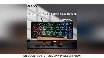 XVX SPIDER WEB Version Pattern Shine Through OEM Profile IMD-Tech Keycap Set 118 Keys Black Backligh