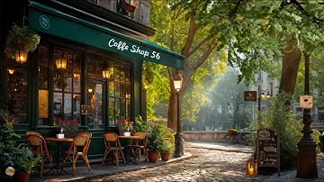 Fresh Spring Morning Ambience at Outdoor Coffee Shop - Relaxing Jazz Music for a Positive Mood