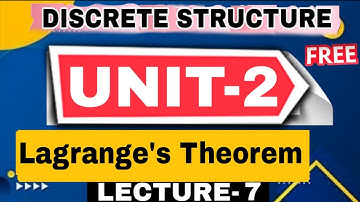 Discrete Structure UNIT-2 Lagrange