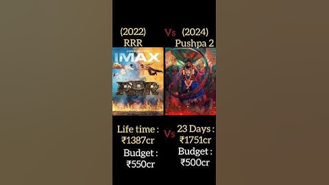 Pushpa 2 Vs RRR Box office collection #pushpa2 #rrr #alluarjun #ramcharan #ntr #rajamouli #shorts
