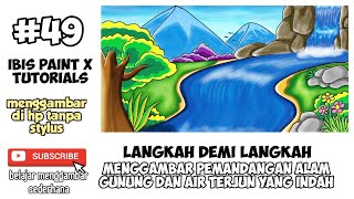Cara Menggambar Pemandangan Gunung Yang Mudah dan Indah | Soft Pastel | Ibis Paint X Tutorial Pemula screenshot 3