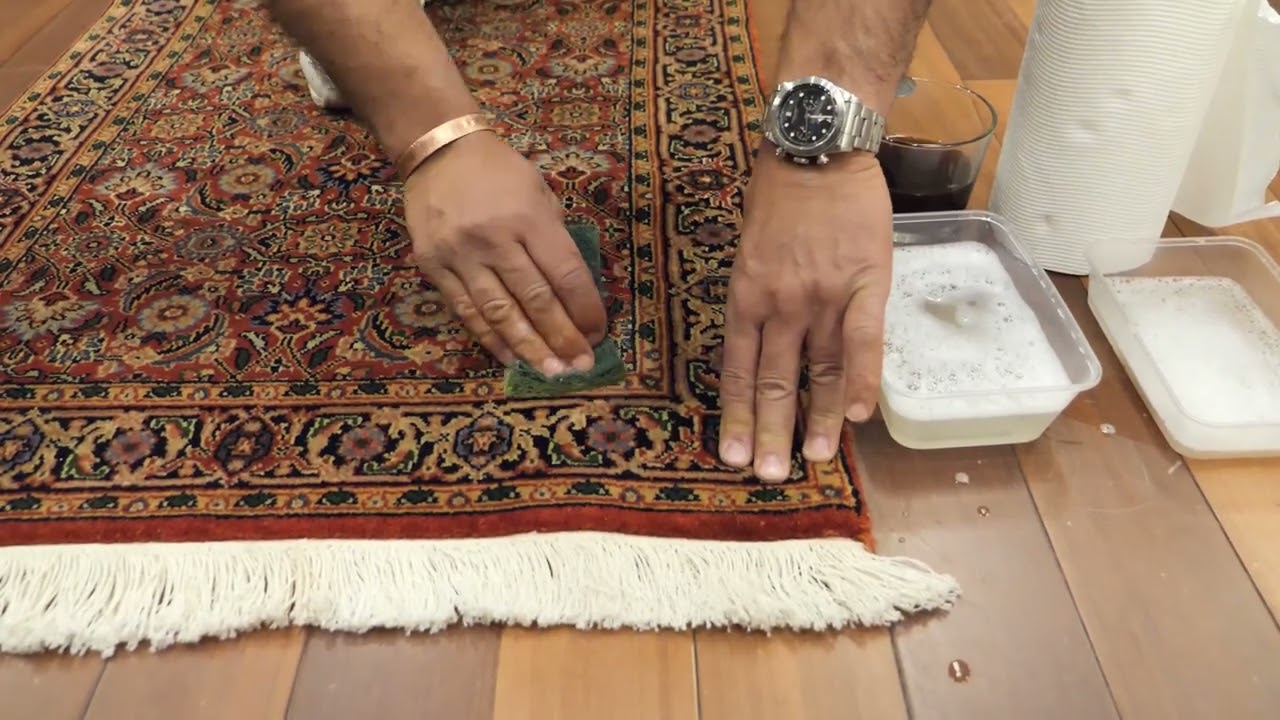 How to clean coffee spill on a  Persian rug