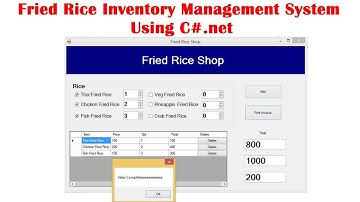Fried Rice Inventory Management System  Using C#.net