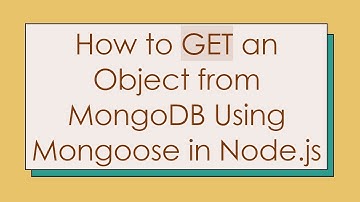 How to GET an Object from MongoDB Using Mongoose in Node.js