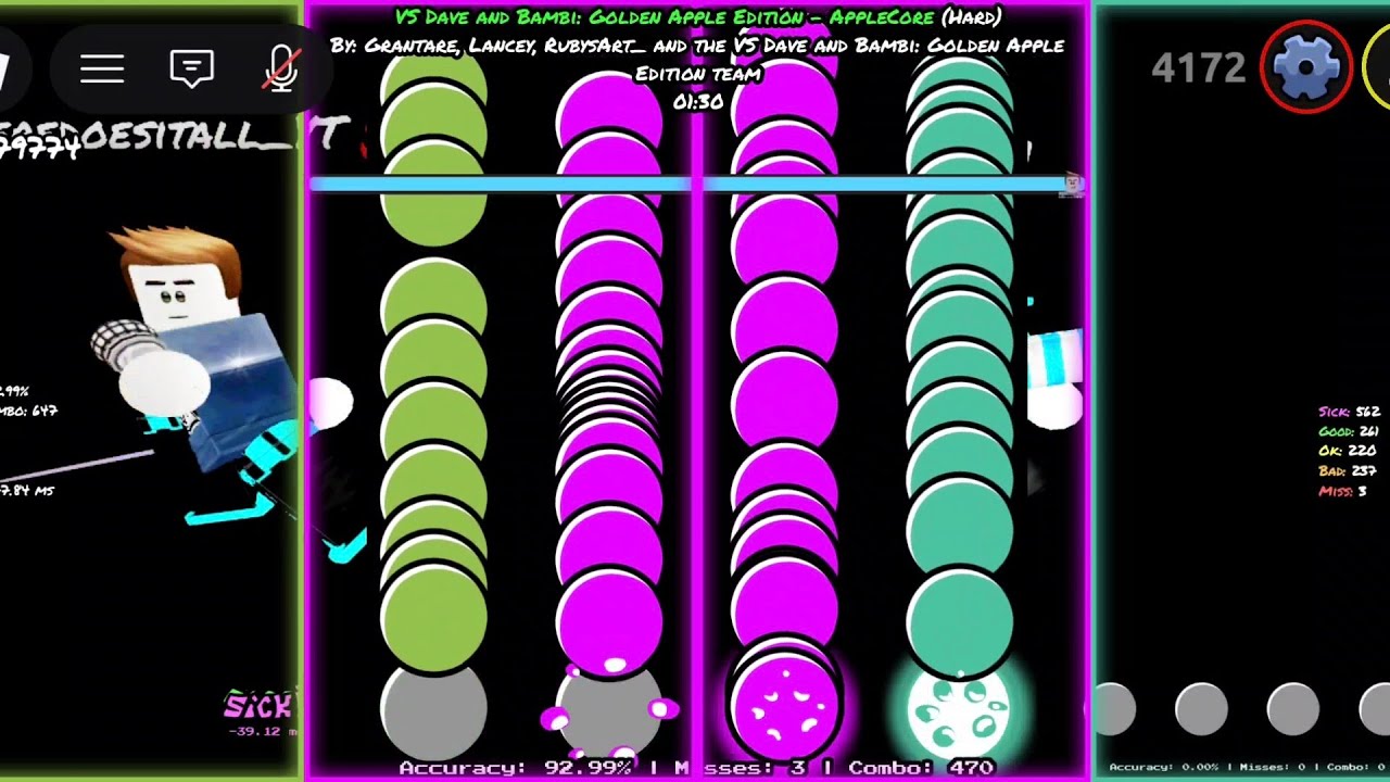 Fnf applecore left side 47 misses * Ds phone gameplay*