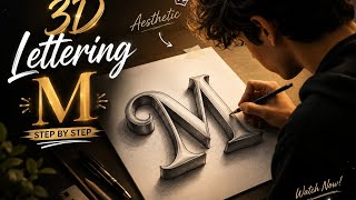 Amazing 3d Calligraphy Easy 3d Shadow Letter M  Satisfying Alphabet Art