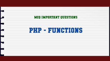 PHP - Functions MCQ Questions