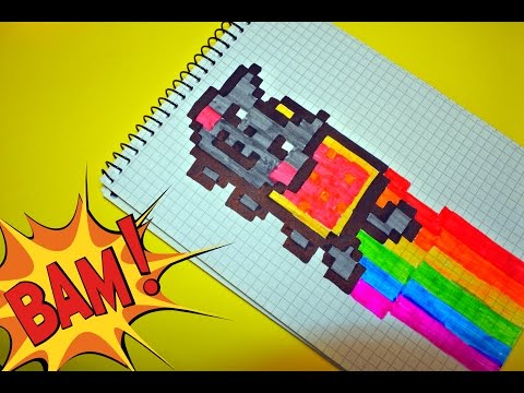 Рисуем по клеточкамНЯН КЭТ(Nyan Cat)!