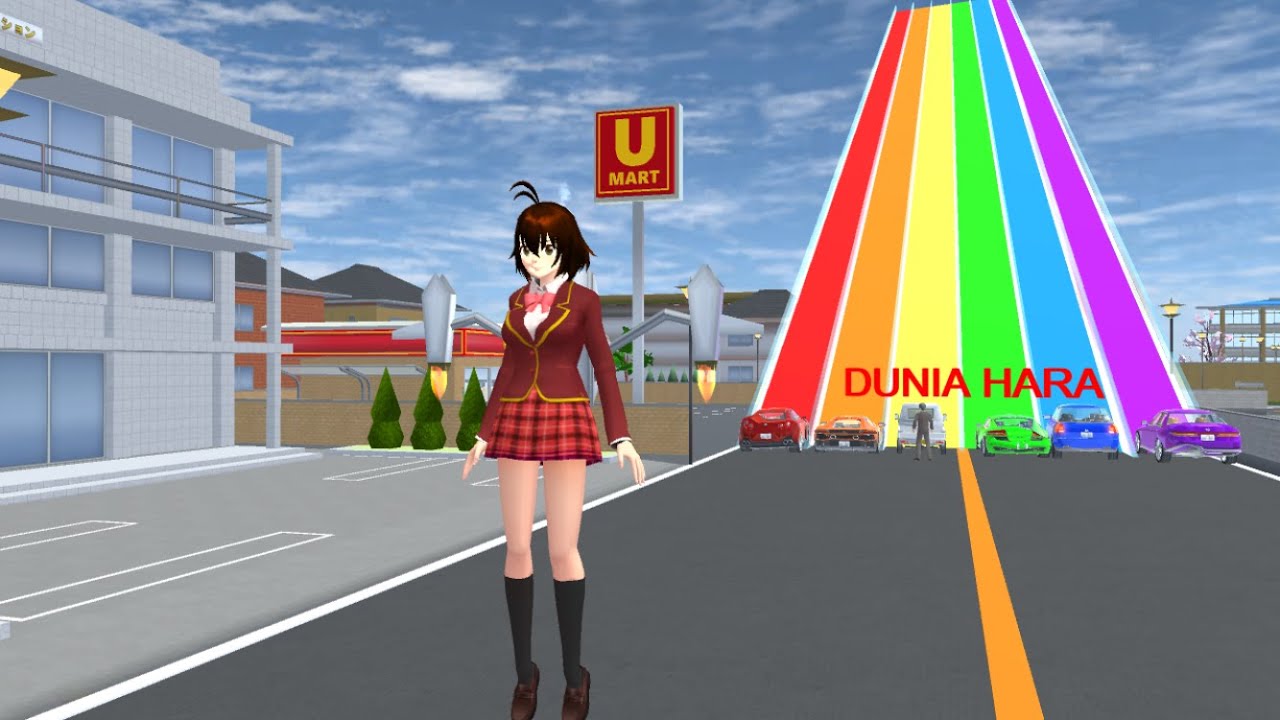 Create a rambow colour of line 🚗 | Excited video 😍 | Sakura school Simulater