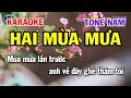 Karaoke Hai Mùa Mưa Tone Nam Bm || Nhạc Sống Mới || Siêu Thị Karaoke