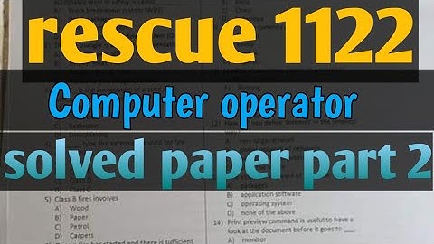 Rescue 1122 computer operator solved paper today.part 2