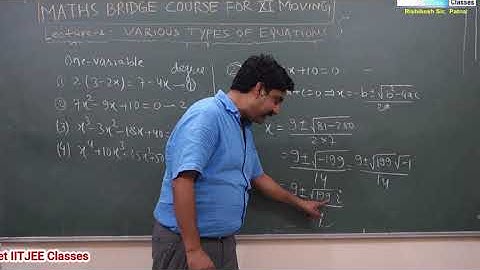 Bridge Course - 1 (Equation Solving) for XI Moving By Rishikesh Sir