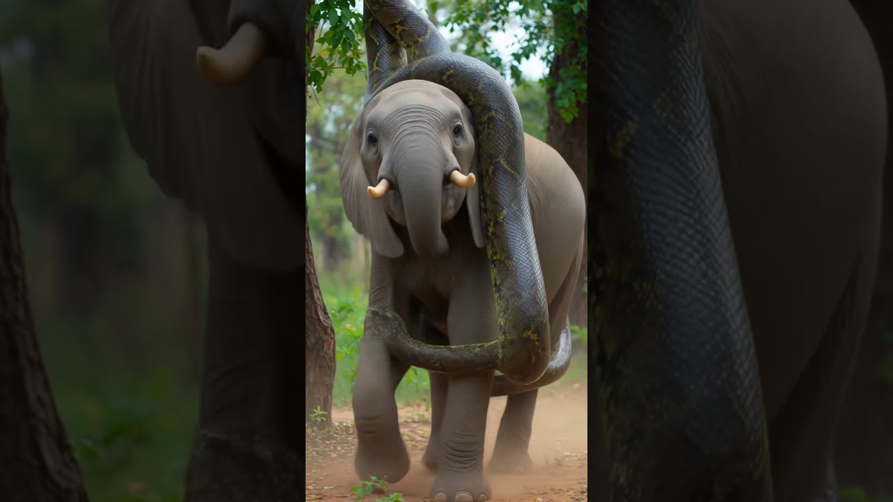 Elephant Taken Down by Giant Python | Intense Jungle Horror