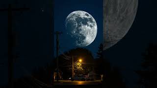 When The Moon Gets Too Close Surreal Scene In The Night Sky