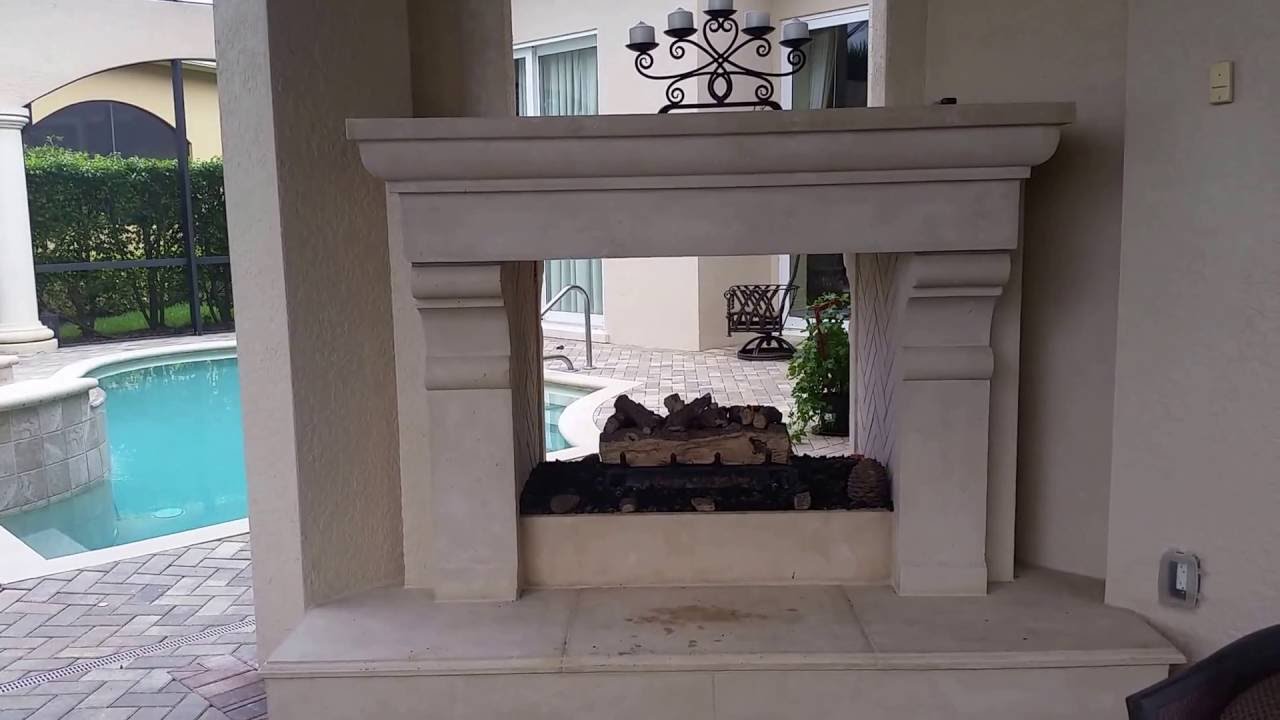 Naples Fireplace View thru outdoor fireplace