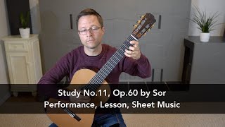 Study No.11, Op.60 by Fernando Sor and Lesson for Classical Guitar
