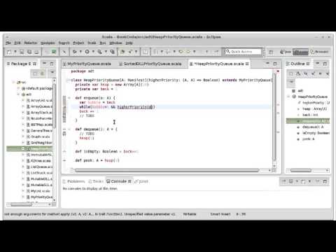 Binary Heap Enqueue Implementation using Scala