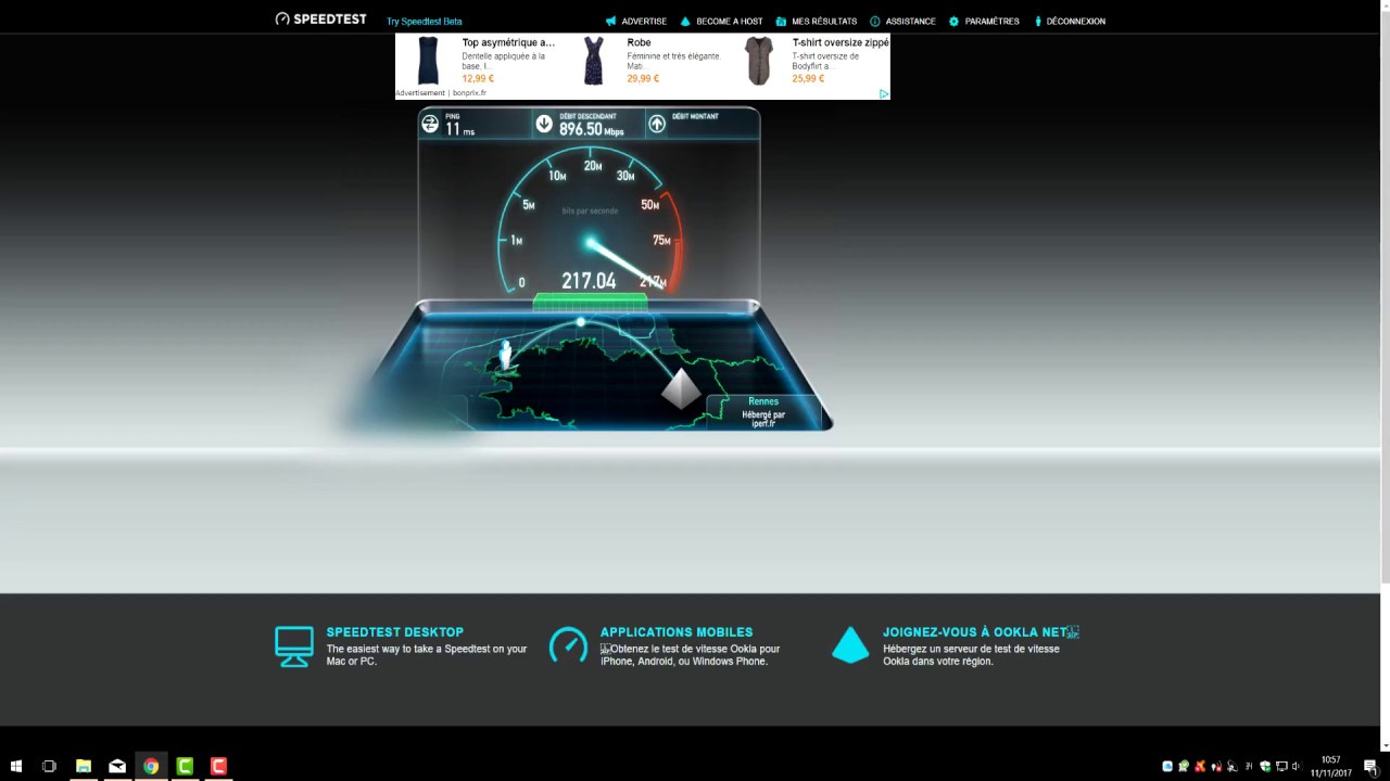test débit free ftth