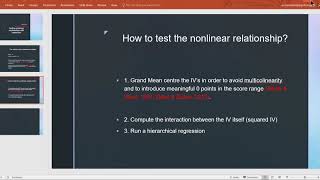 Testing Nonlinear relationships with regression