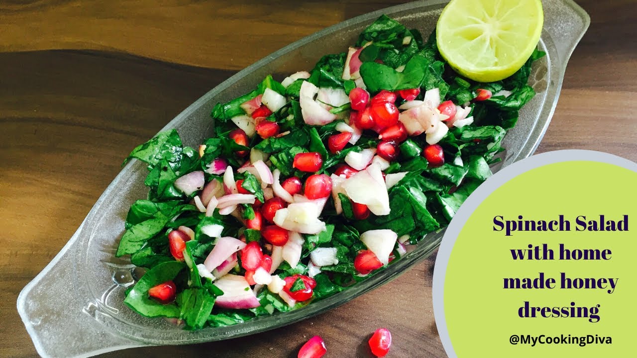 Spinach Salad with Honey Dressing Recipe by MyCookingDiva YouTube