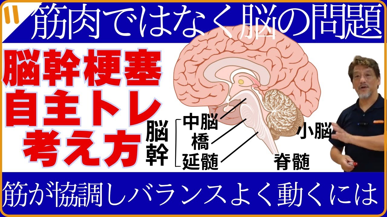 【脳幹梗塞】 自主トレは筋トレではない！筋肉の弱さではなく脳の問題・協調的に動く考え方・脳幹梗塞トミーさんの自主トレNo1