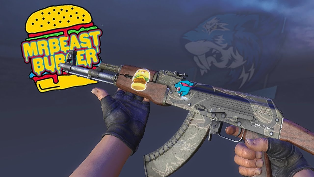 THE MR BEAST BURGER CSGO STICKER CRAFT (AK47 Jaguar) YouTube