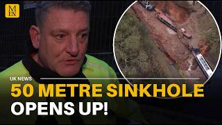 10 people helped to safety as HUGE 5O-metre SINKHOLE opens up in Shropshire