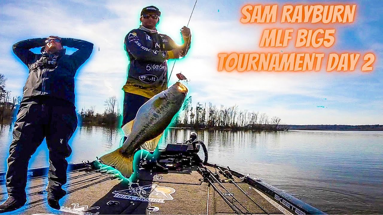 Bass Fishing Sam Rayburn Lake MLF BIG5 Tournament Day 2 - Sam