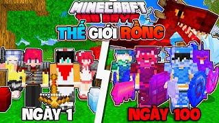 NGÁO TÓM TẮT 100 NGÀY THẾ GIỚI RỒNG CÙNG HIHA VÀ SINH TỐ TEAM TRONG MINECRAFT 🐲😱