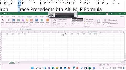 How to use formula auditing group in MS excel for visually impaired and others