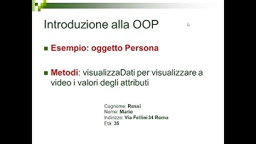 Introduzione alla OOP (Object Oriented Programming)