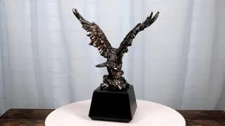 Ebros King Of The Skies Majestic Electroplated Silver American Bald Eagle Figurine