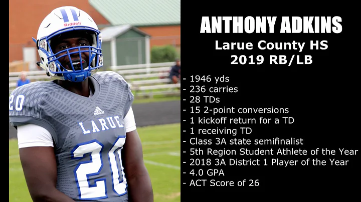 Anthony Adkins - 2019 RB/LB Larue County HS 2018 S...