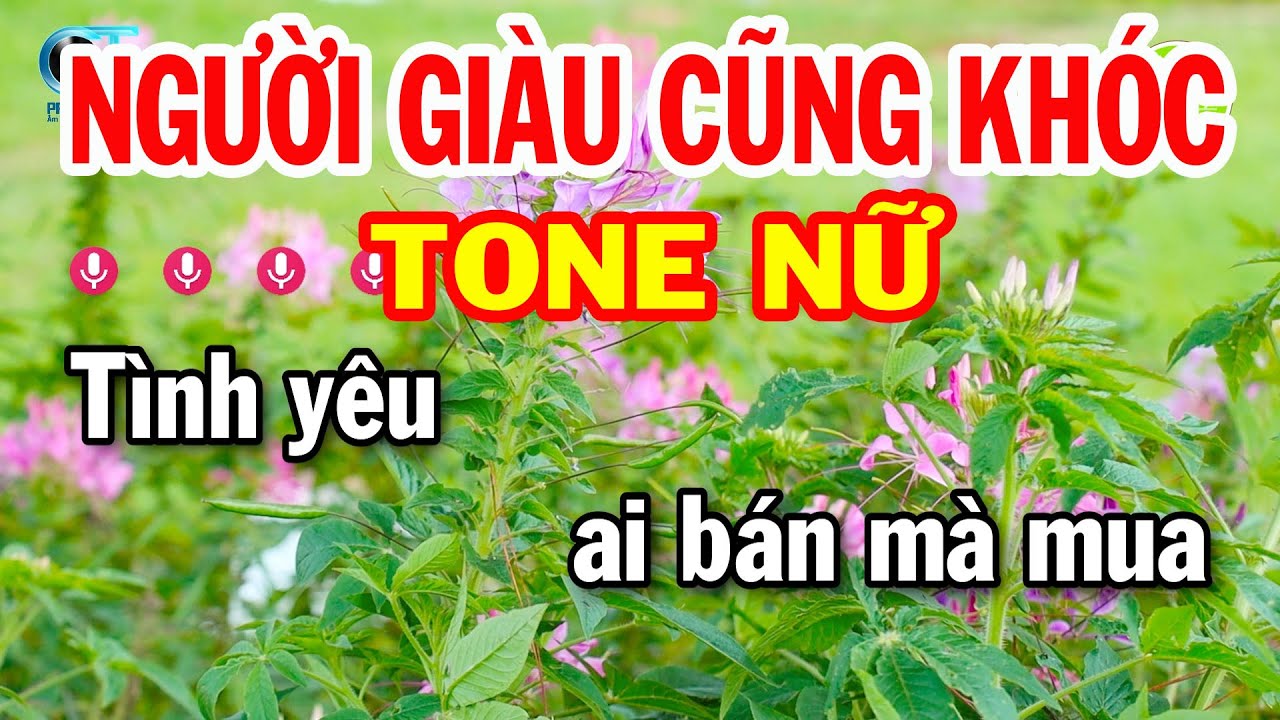 Karaoke Người Giàu Cũng Khóc Tone Nữ ( A#m ) Nhạc Trữ Tình Dễ Hát | Xóm Lộ