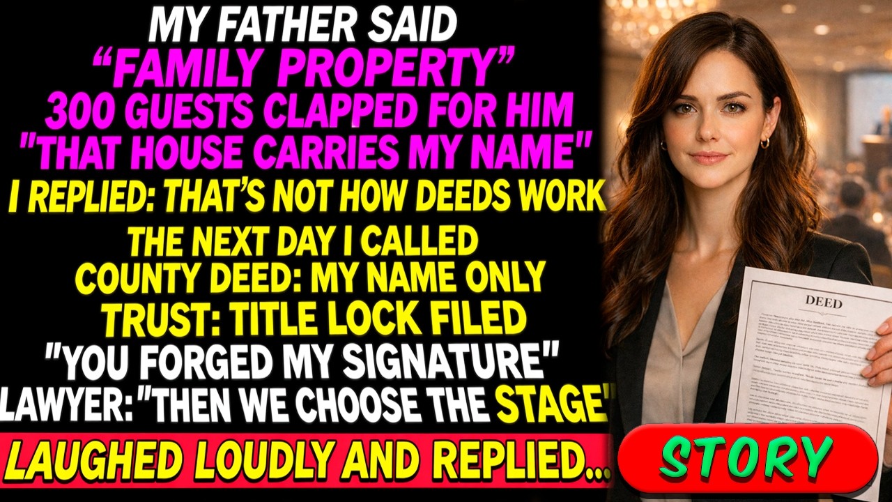 My Father Said The House Was “Family Property”—So I Showed Him The Deed In Front Of 300 Guests