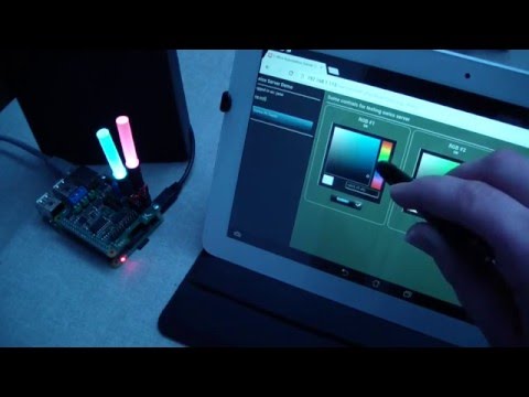 Controlling RGB LEDs using a tablet and a Raspberry Pi