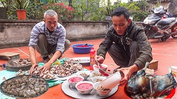 Toàn Cảnh Bữa Cỗ To Nhất Xã Giỗ Tổ Tiên Ngày Mưa Rét Giáp Tết Trên Quê Hương