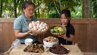 Собрали много куриных яиц, Готовили вкусные блюда с дочкой - Семья Луу Линь