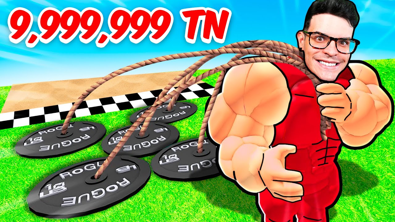 JOGUEI STRONGMAN SIMULATOR NA CONTA DE JEEFBLOX E FIQUEI TOP GLOBAL NO ROBLOX