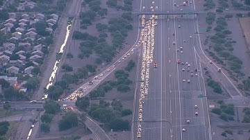 Chopper over US 60 westbound closure in Mesa