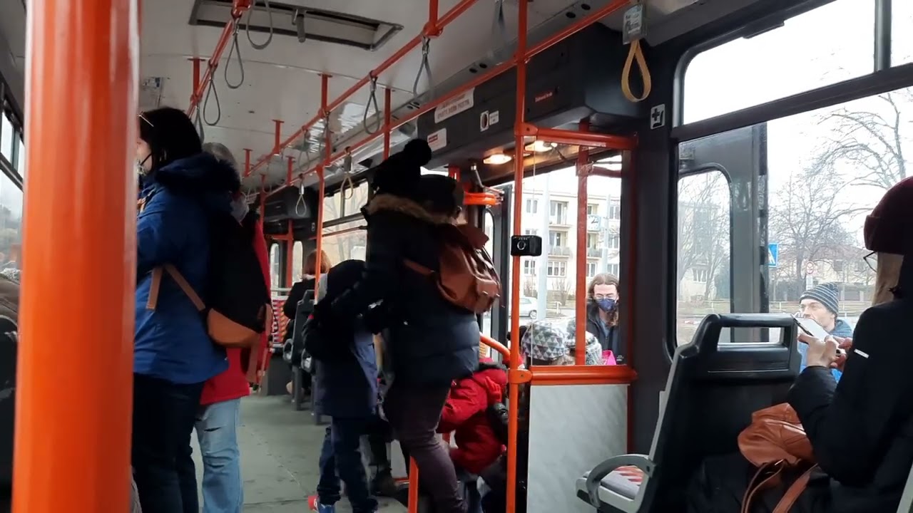 MHD Praha, jízda tramvají T6A5 ev.č. 8601, 29.1.2022