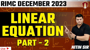 Linear Equation | RIMC Online Coaching | RIMC Online Coaching Classes | RIMC Coaching
