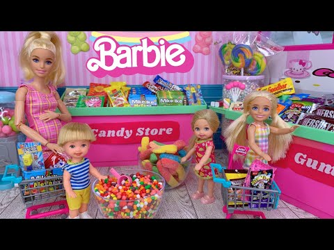Barbie Doll Family Candy Store Shopping
