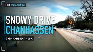 Snowy Drive - Chanhassen, MN Winter | Relaxing Dashcam + Ambient Music (7 Min) screenshot 2