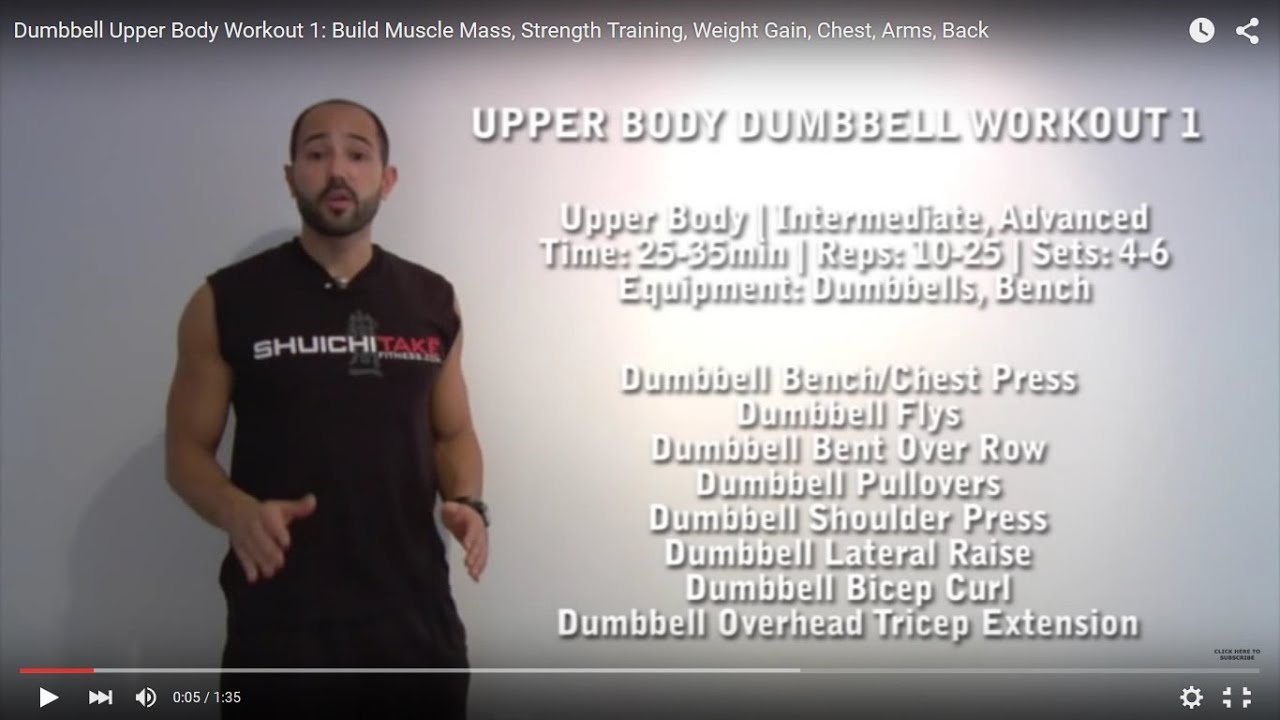 Dumbbell Upper Body Workout 1: Build Muscle Mass, Strength Training