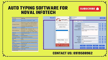 Auto Typer Software for Noval Infotech Data Entry Form Filling Works| Noval Infotech Auto Typer.