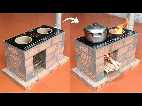 The idea of ​​making a wood stove from cement - Stove to save