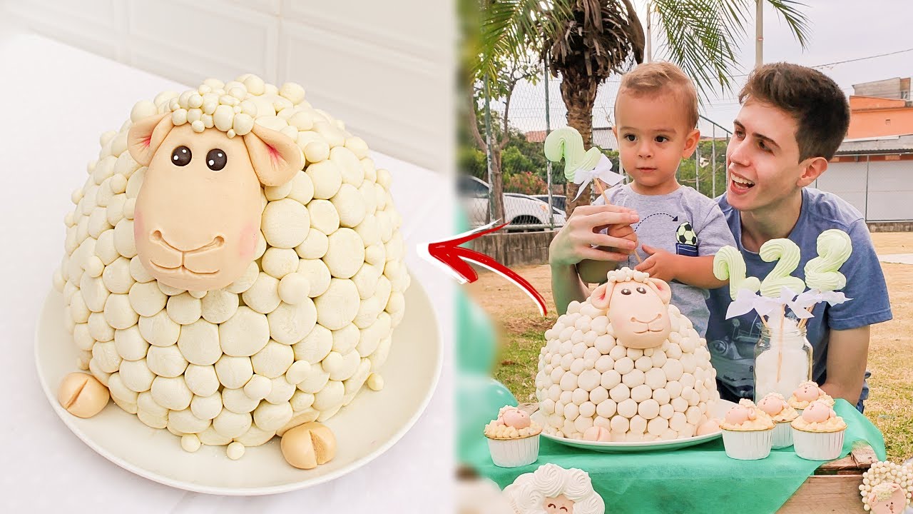 COMO FIZ BOLO EM FORMATO DE OVELHA - SHEEP CAKE - Tiago Mauro
