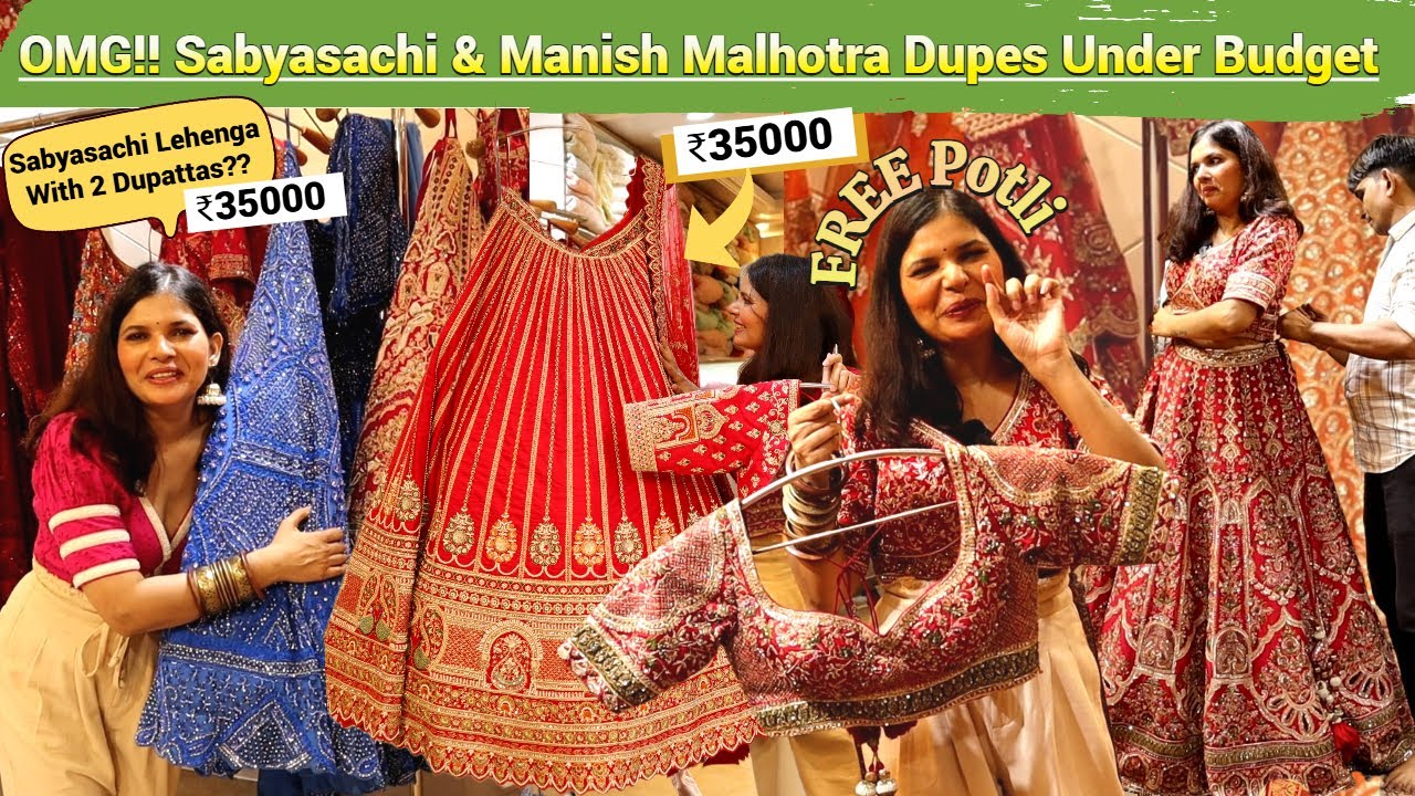 Sabyasachi & Manish Malhotra Lehenga Dupes with 2 Dupattas | Bridal Lehengas Under ₹35000 in Delhi 😱